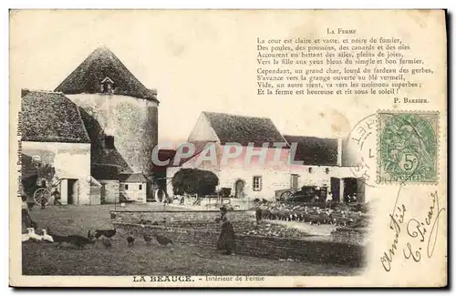 Cartes postales Folklore Paysans La Beauce Interieur de ferme