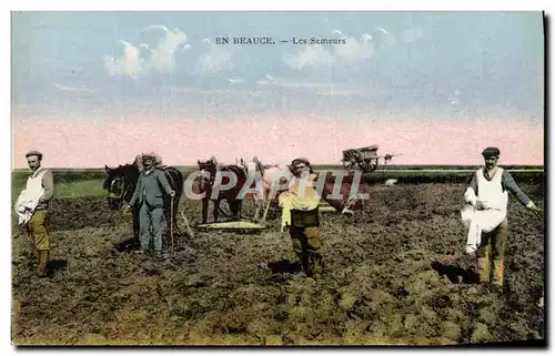 Cartes postales Folklore Paysans En Beauce Les semeurs