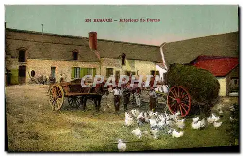 Cartes postales Folklore Paysans En Beauce Interieur de ferme