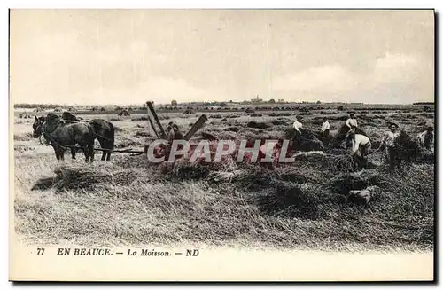 Cartes postales Folklore Paysans En Beauce La moisson