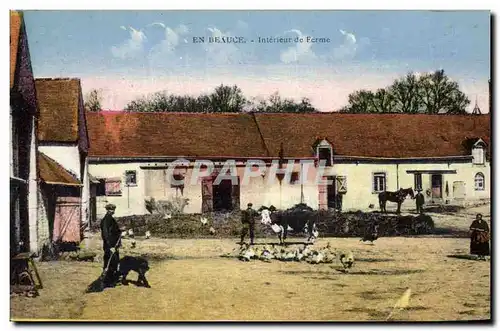Cartes postales Folklore Paysans En Beauce Interieur de ferme