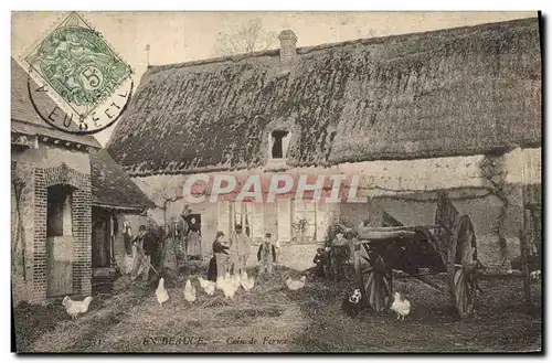 Cartes postales Folklore Paysans Beauce Coin de ferme TOP