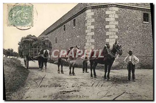 Ansichtskarte AK Folklore Paysans En Beauce Arrivee a la ferme Attelage Cheval Chevaux TOP