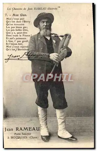 Cartes postales Folklore Paysans Jean Rameau Poete sabotier a Bourges Cher