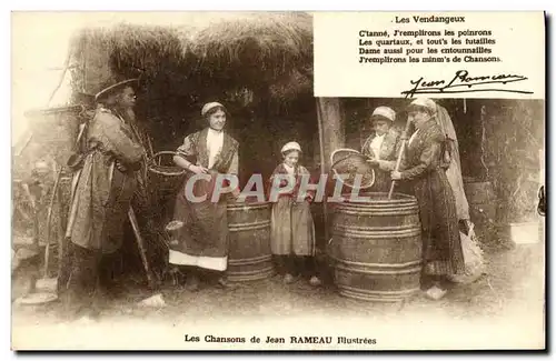 Cartes postales Folklore Paysans Les chansons de Jean Rameau illustrees