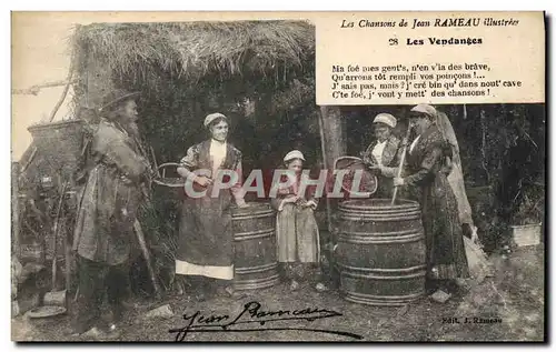 Cartes postales Folklore Paysans Les chansons de Jean Rameau illustrees Les vendanges