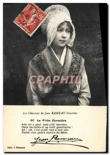 Cartes postales Folklore Paysans Les chansons de Jean Rameau illustrees La Petite Farmiere