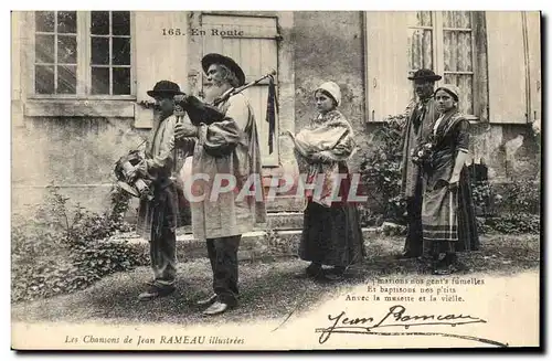 Cartes postales Folklore Paysans Les chansons de Jean Rameau illustrees En route