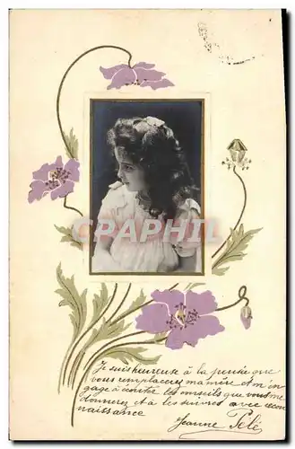 Cartes postales Fantaisie Fleurs Enfant