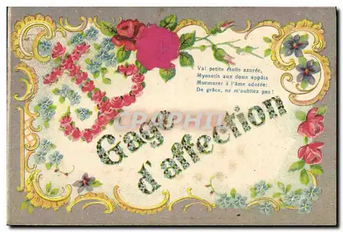 Cartes postales Fantaisie Fleurs Ancre de marine