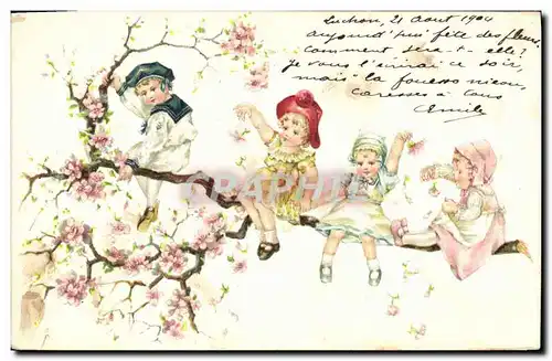 Cartes postales Fantaisie Fleurs Enfants