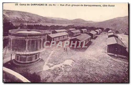 Cartes postales Chateau d&#39eau Camp de Carpiagne Vue d&#39un groupe de baraquements Cote Ouest