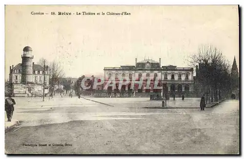 Ansichtskarte AK Brive Le theatre et le Chateau d&#39eau