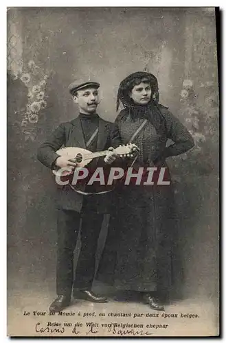 Cartes postales Globe Trotters Globe-Trotters Le tour du monde a pied en chantant par deux epoux belges