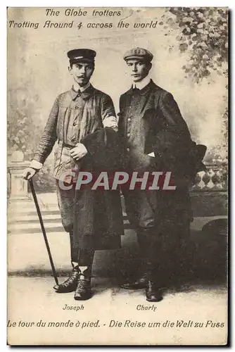 Cartes postales Globe Trotters Globe-Trotters Le tour du monde a pied Joseph Charly
