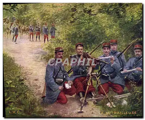 Cartes postales Militaria La mitrailleuse