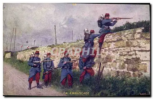 Cartes postales Militaria En embuscade