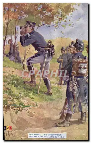 Cartes postales Militaria Infanterie En observation