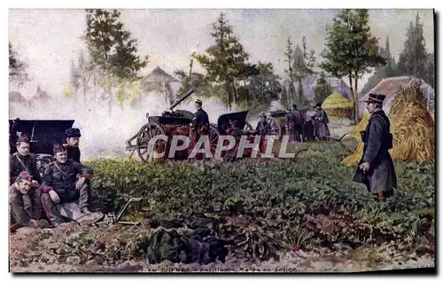 Cartes postales Militaria Artillerie belge en action