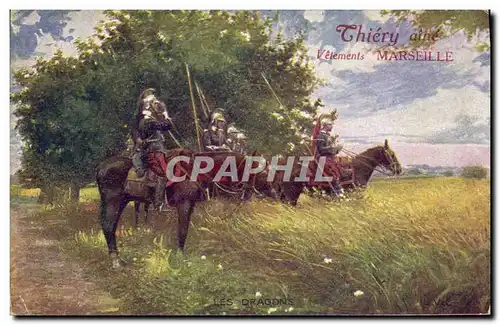Cartes postales Militaria Les Dragons