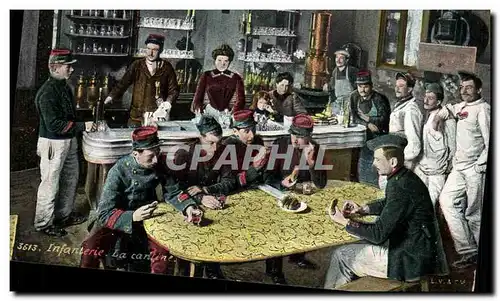 Cartes postales Militaria Infanterie La cantine