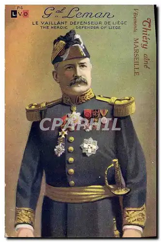 Cartes postales Militaria General Leman Defenseur de Liege