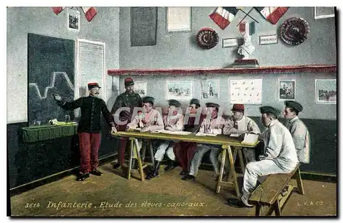 Cartes postales Militaria Infanterie Etude des eleves caporaux
