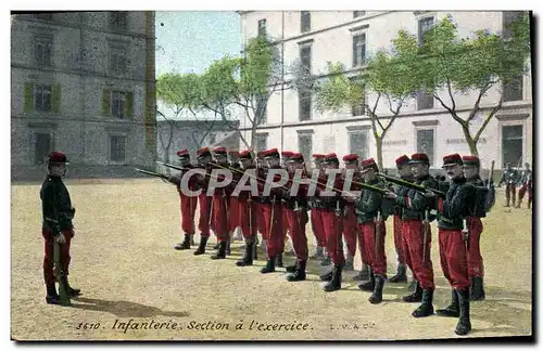 Cartes postales Militaria Infanterie Section a l&#39exercice