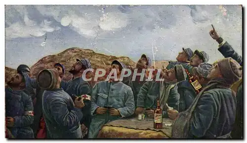 Cartes postales Militaria Un taube passe Avion