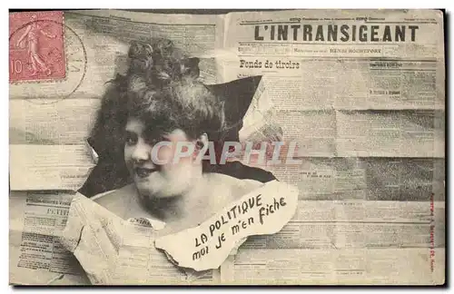 Cartes postales Fantaisie Journaux Journal L&#39intransigeant Femme