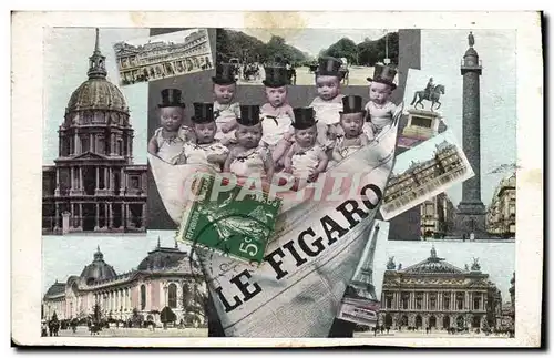 Ansichtskarte AK Fantaisie Journaux Journal Le Figaro Enfants Bebes