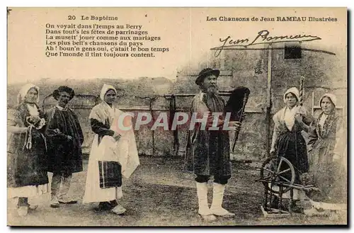 Cartes postales Folklore Les chansons de Jean Rameau illustrees Le bapteme