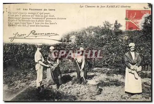 Cartes postales Folklore Les chansons de Jean Rameau illustrees Les pommes de terre
