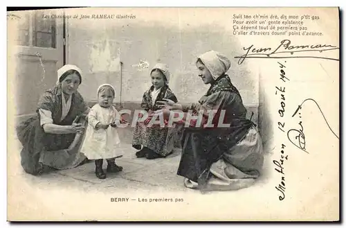 Cartes postales Folklore Les chansons de Jean Rameau illustrees Berry Les premiers pas Enfant Bebe