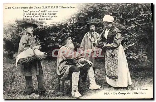 Cartes postales Folklore Les chansons de Jean Rameau illustrees Le coup de l&#39etriller