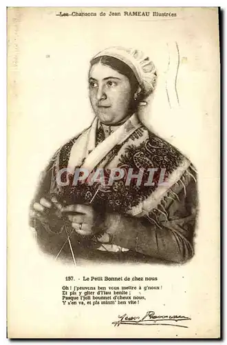 Cartes postales Folklore Les chansons de Jean Rameau illustrees Le petit bonnet de chez nous