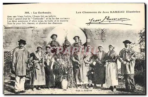 Cartes postales Folklore Les chansons de Jean Rameau illustrees La Gerbaude