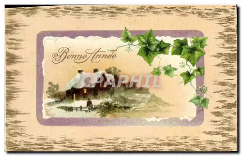 Cartes postales Fantaisie Fleurs Vigne Bonne annee