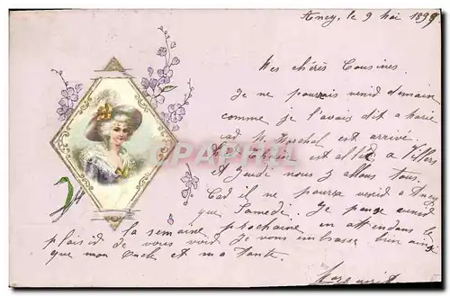 Cartes postales Fantaisie Fleurs Femme