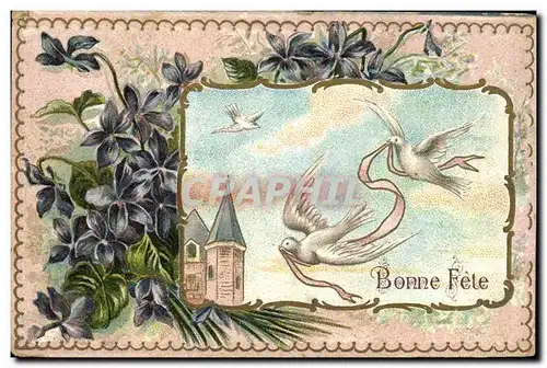 Cartes postales Fantaisie Fleurs Colombes