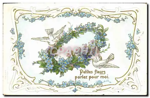 Cartes postales Fantaisie Fleurs Colombes