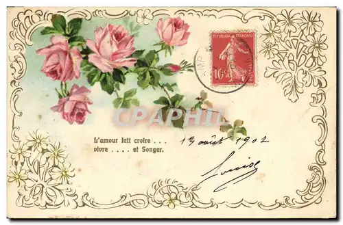 Cartes postales Fantaisie Fleurs