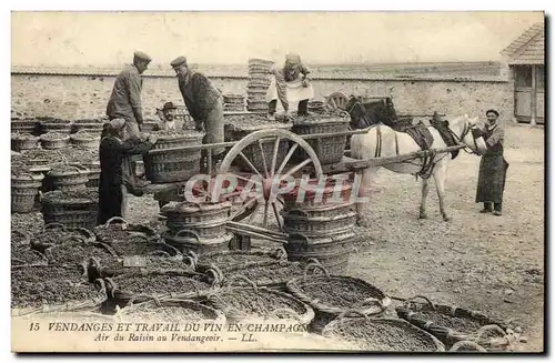 Cartes postales Folklore Vigne Vendanges Champagne Air du raisin au vendangeoir TOP