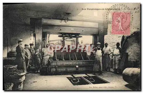 Cartes postales Folklore Vigne Vendanges Champagne Le pressoir TOP