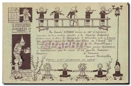 Cartes postales Publicite Lustucru Enfants Violon Flute Violoncelle Cor TOP