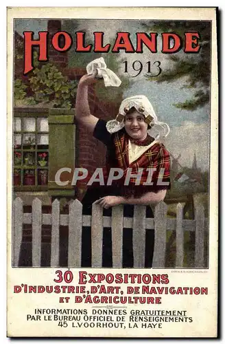 Cartes postales Publicite Hollande 1913 30 Expositions d&#39industrie d&#39art de navigation et d&#39agriculture
