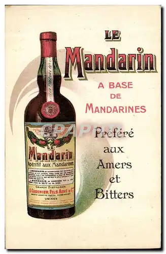 Cartes postales Publicite Le Mandarin A base de mandarines Aperitif Alcool Cusenier Fils