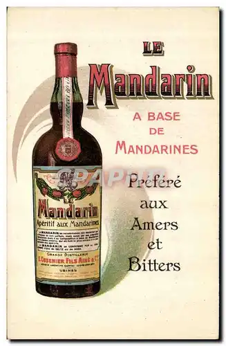 Cartes postales Publicite Le Mandarin A base de mandarines Aperitif Alcool Cusenier Fils