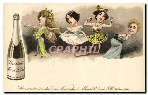 Cartes postales Publicite Cristal Mont Pilat Eaux Minerales Pelussin Loire Femmes TOP