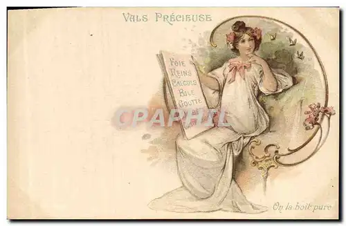 Cartes postales Publicite Vals Precieuse On la boit pure Femme